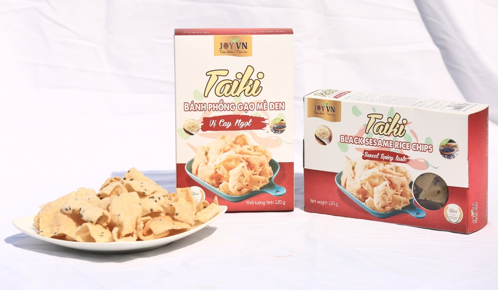 Bánh phồng gạo mè đen Taiki