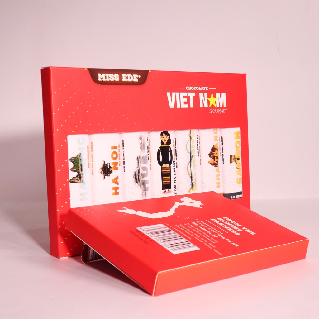 Hộp quà: Sô cô la VIET NAM gourmet - Hộp trung - 90g