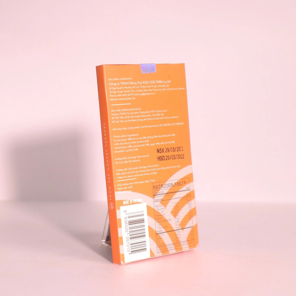 Sô cô la sữa Tây Nguyên 60% - 60g