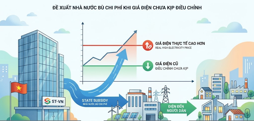Đề xuất Nhà nước bù chi phí khi giá điện chưa kịp điều chỉnh
