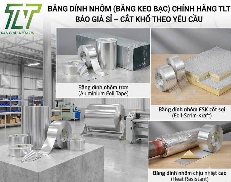 Băng Dính Nhôm (Băng Keo Bạc) Giá Sỉ Tận Xưởng – Đủ Mọi Quy Cách Kỹ Thuật