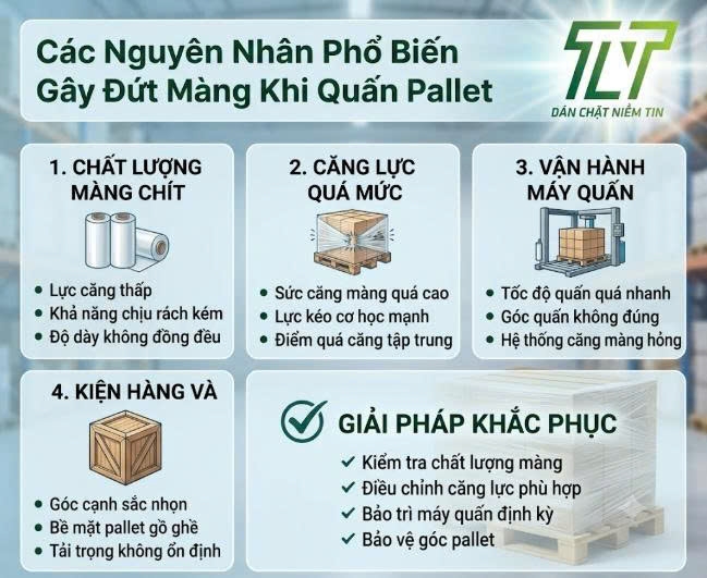 Xử Lý Sự Cố Đứt Màng Khi Quấn Pallet Bằng Máy Tự Động: Nguyên Nhân Và Giải Pháp Chi Tiết