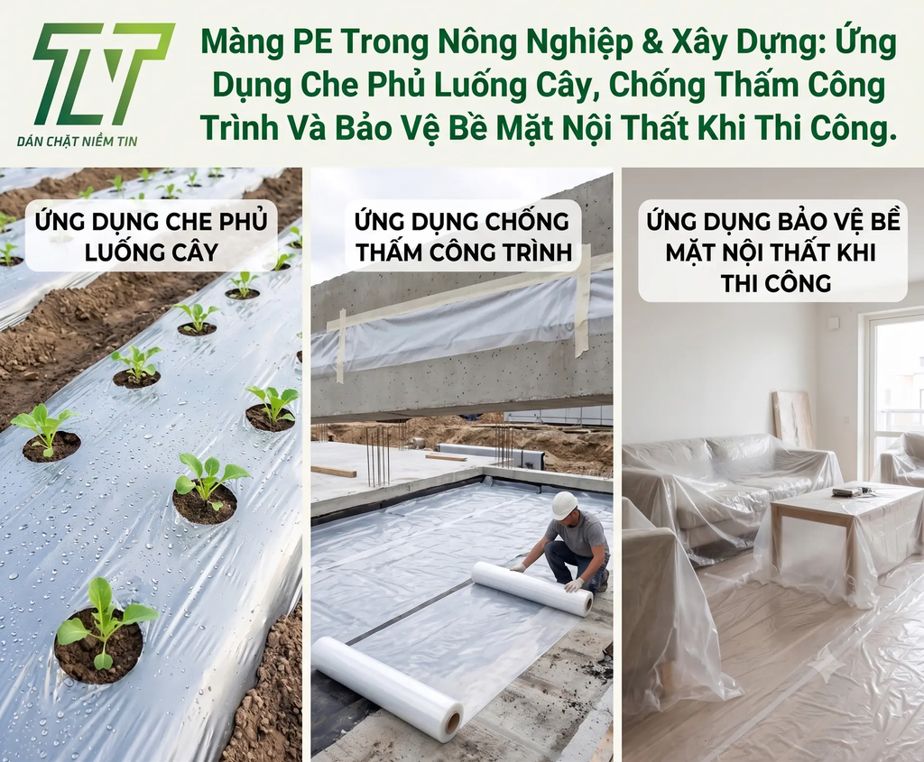Màng PE Trong Nông Nghiệp & Xây Dựng: Ứng Dụng Che Phủ Luống Cây, Chống Thấm Công Trình Và Bảo Vệ Bề Mặt Nội Thất Khi Thi Công