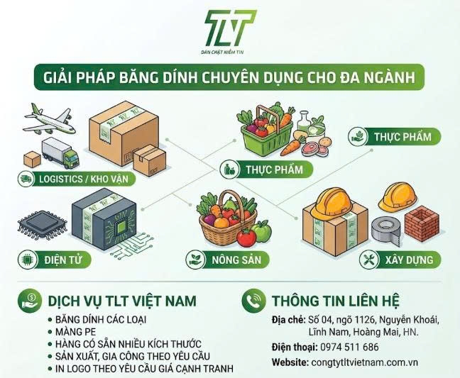 Giải Pháp Băng Dính & Băng Dính In Logo Cho Ngành Logistics, Thực Phẩm, Điện Tử, Nông Sản Và Xây Dựng