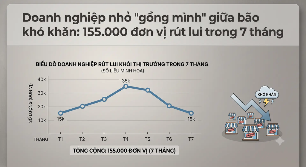 Doanh nghiệp nhỏ "gồng mình" giữa bão khó khăn: 155.000 đơn vị rút lui trong 7 tháng