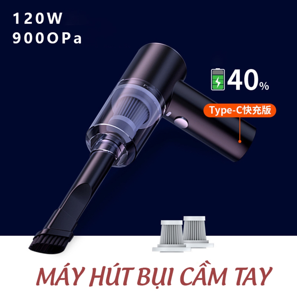 Máy hút bụi cầm tay không dây - hút cực mạnh 9000pa - 120w