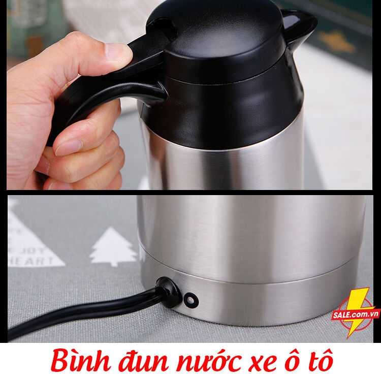 Bình đun nước trên xe ô tô 12V - 24V, ấm đun nước, ấm siêu tốc DF-18