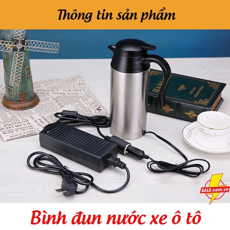 Bình đun nước trên xe ô tô 12V - 24V, ấm đun nước, ấm siêu tốc DF-18