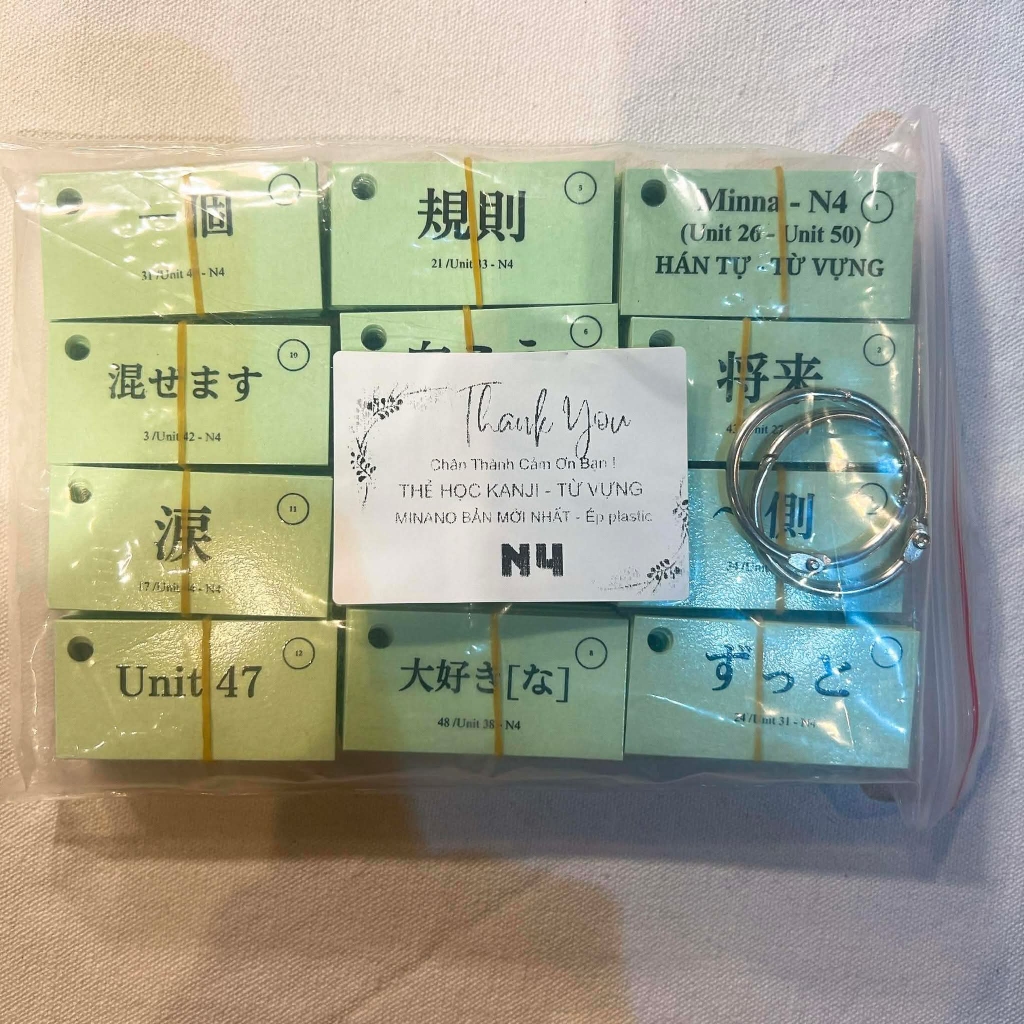 Thẻ flashcard Học Kanji - Từ Vựng N4 (Bài 26-50)