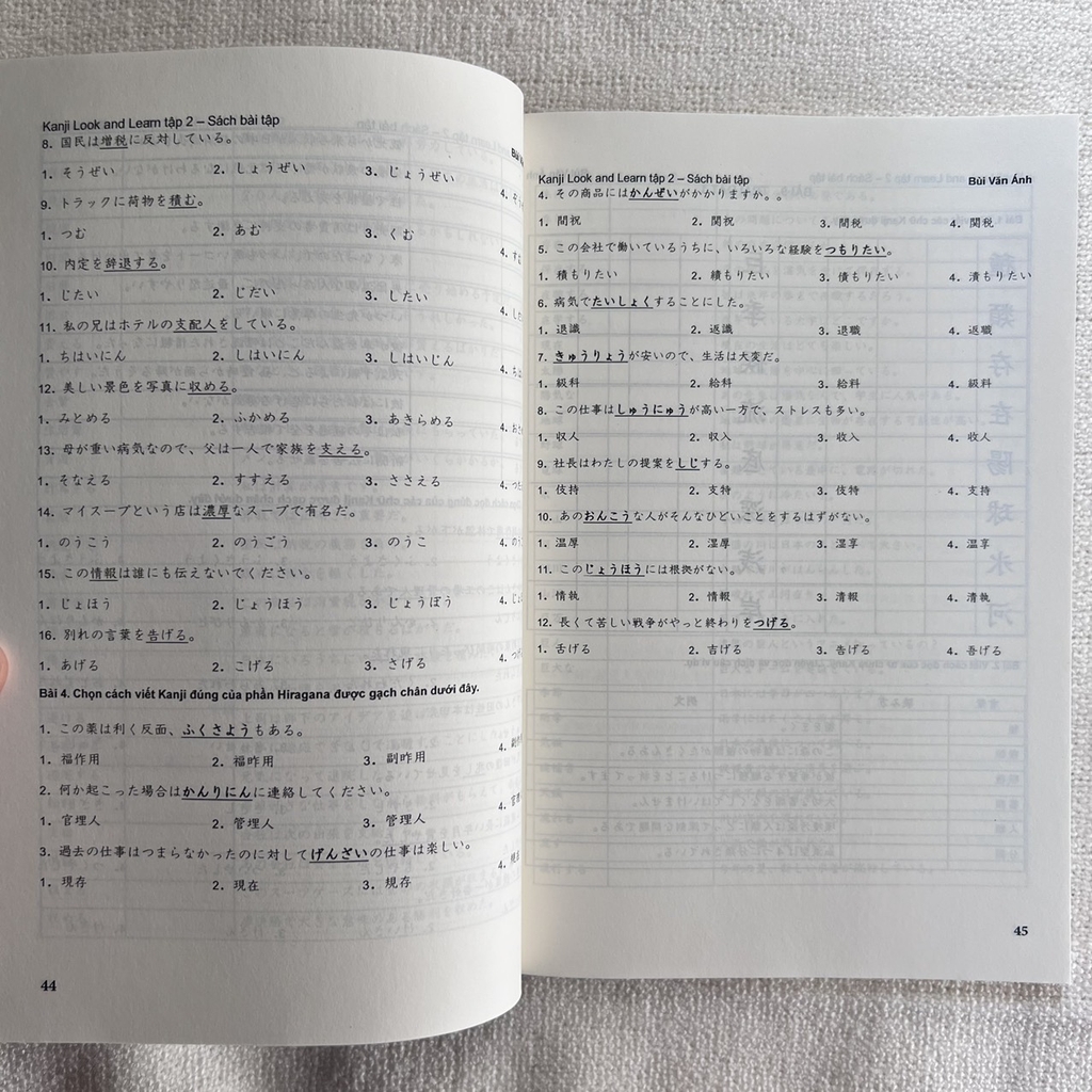 Kanji Look and Learn Tập 2 (N3-N2) 560 Kanji - Sách bài tập