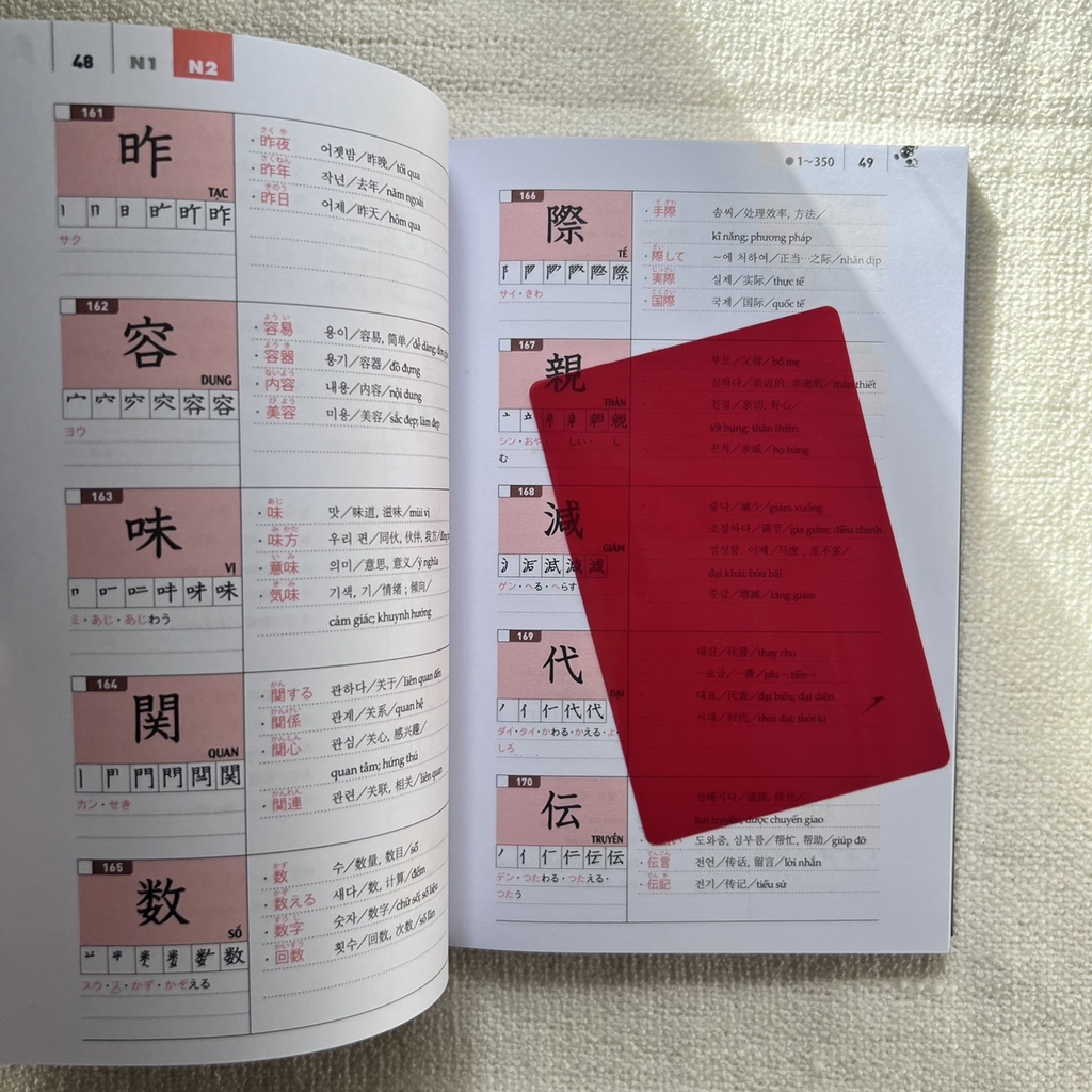 Luyện Thi Năng Lực Tiếng Nhật JLPT-1000 Chữ Hán N2 (Tặng Kèm 1 Card Đỏ Trong Suốt)