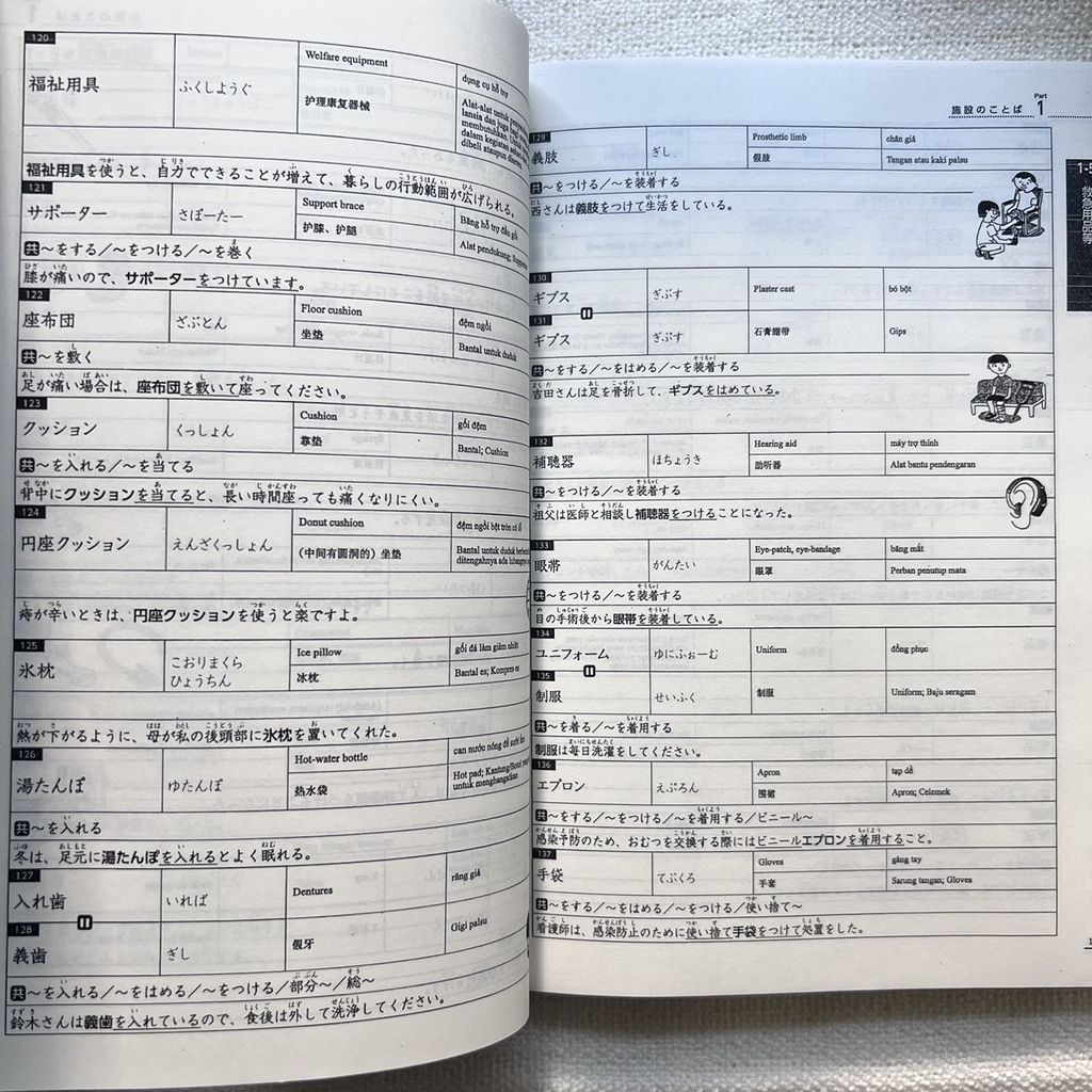 Kaigo No Nihongo Kihon no Kotoba - Từ vựng căn bản chuyên ngành điều dưỡng はじめて学ぶ介護の日本語 基本のことば
