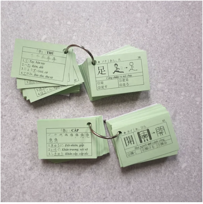 Thẻ Flashcard  Kanji N4 (2 xâu)