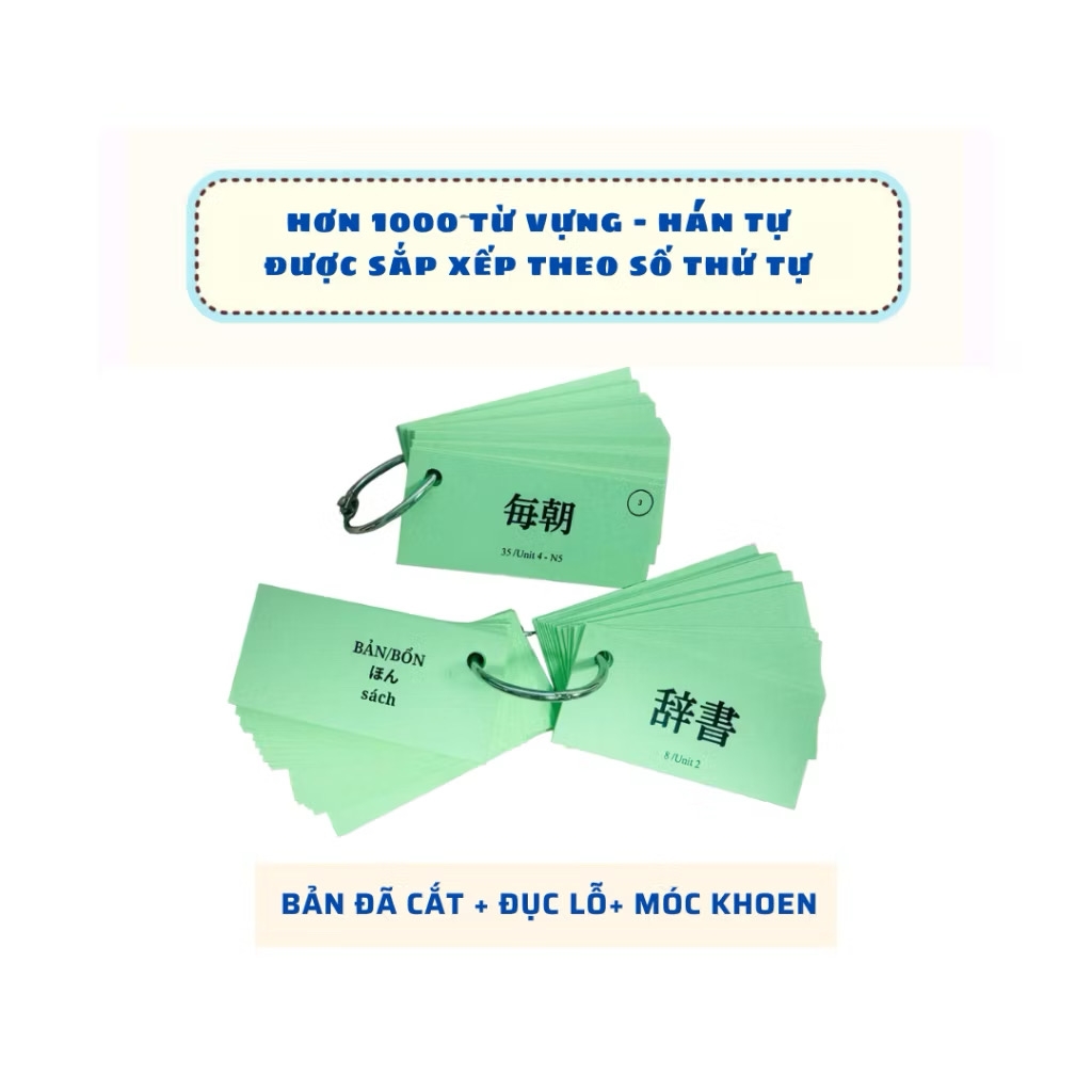 Bộ flashcard Học Kanji - Từ Vựng N5 (Bài 1 - 25)