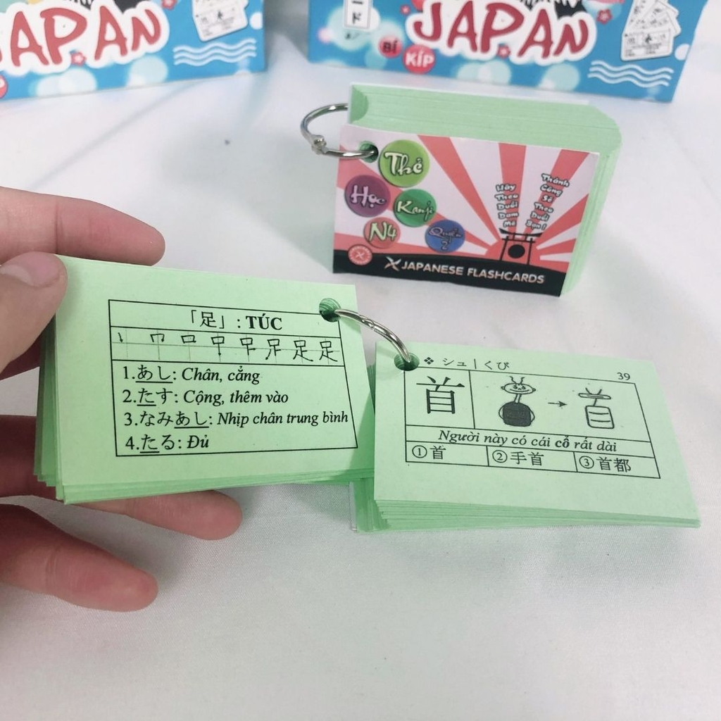 Thẻ Flashcard  Kanji N4 (2 xâu)