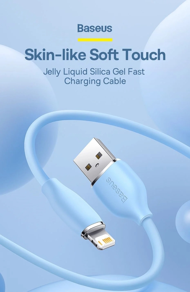 Cáp sạc nhanh USB IPhone Baseus Jelly Liquid Silica Gel Fast Charging 2.4A Data Cable