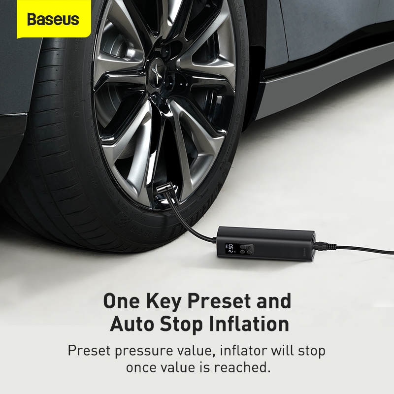 Máy bơm lốp xe thế hệ mới Baseus Super Mini Inflator Pump (12V/0.2 ~150PSI, 30L/min, LED Display, Portable Car Pump)