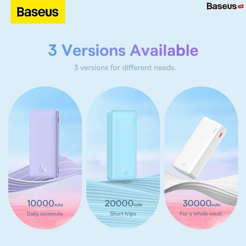 Pin Sạc Dự Phòng Baseus Airpow Fast Charge Power Bank 10000mAh 30000mAH 20W PD QC FCP