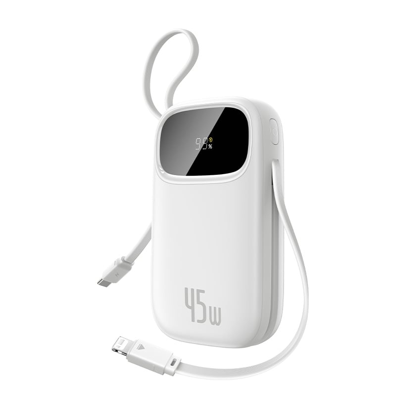 Pin Dự Phòng Baseus EnerFill FC31 QPow 3 10000mAh/20000mAh 45W (Digital Display, with Built-in USB-C + iP Cable)