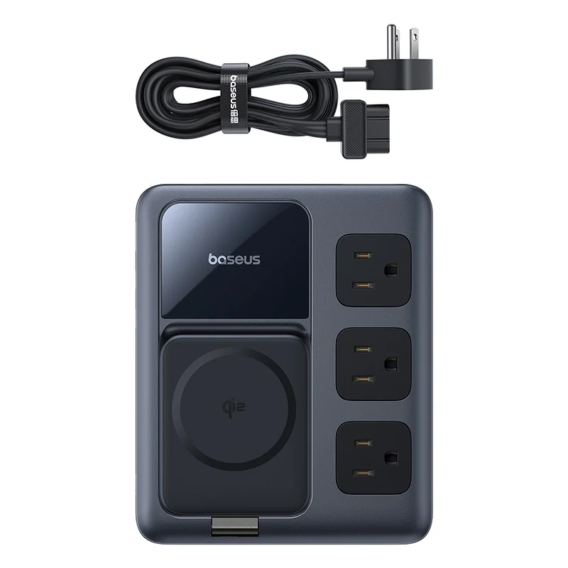 Trạm Sạc 8-in-1 Baseus Nomos 3AC+1U+3C 67W + Magnetic Wireless Qi2 15W (with 1.5m AC Power Cord US Plug)