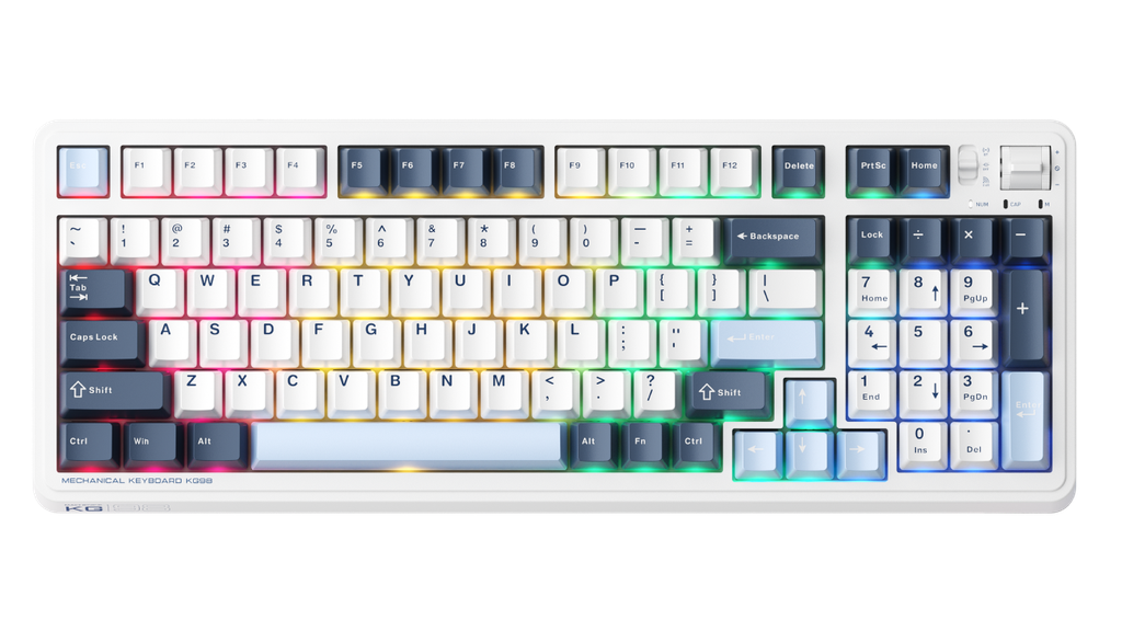 Bàn phím cơ Machenike KG98 Tri-mode Purple Gold switch