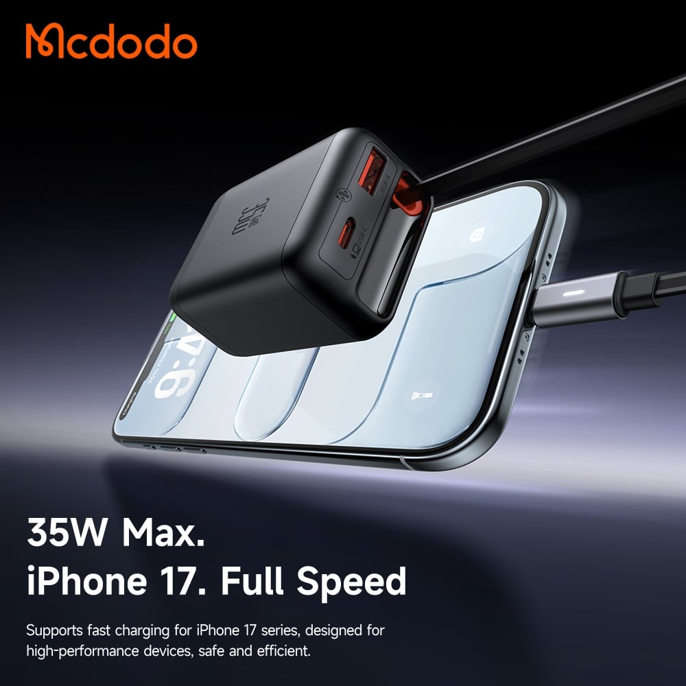 Củ Sạc Nhanh MCDODO FreeGo Series CH-129 35W (1*Type-C + 1*USB-A port + 65cm Type-C built-in cable)