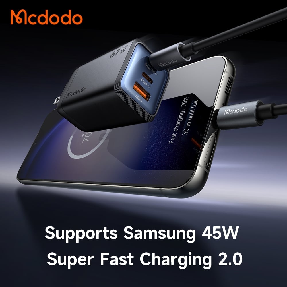 Củ Sạc Nhanh MCDODO Gana series CH-098 67W (2*Type-C +1*USB-A port)