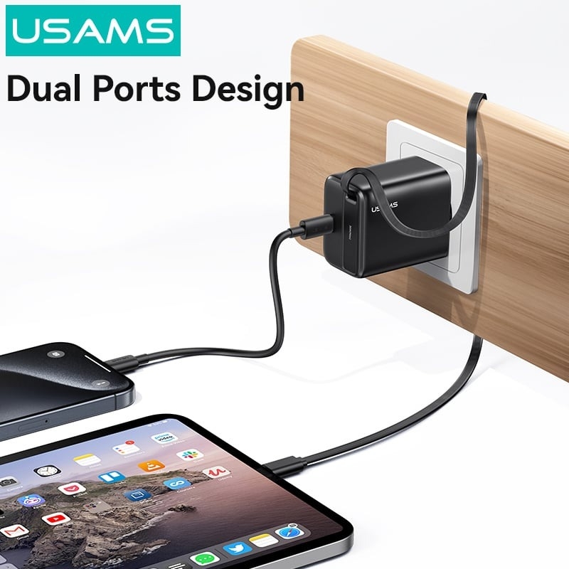 Bộ Sạc Nhanh Kèm Cáp USAMS CC233 20W GaN Charger PD3.0+QC3.0