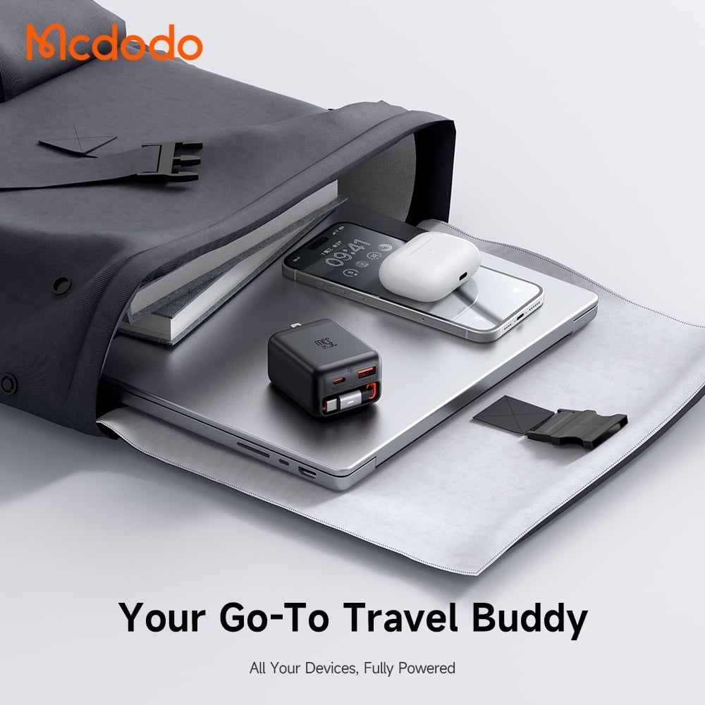 Củ Sạc Nhanh MCDODO FreeGo Series CH-129 35W (1*Type-C + 1*USB-A port + 65cm Type-C built-in cable)