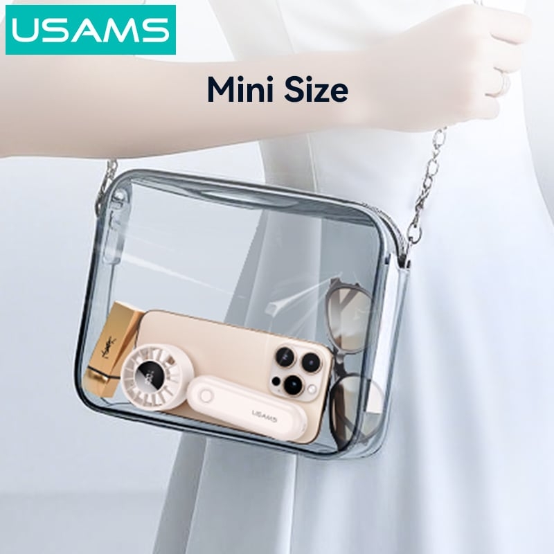 Quạt Cầm Tay USAMS ZB352 3W (Intelligent Digital Display, 1200mAh, 5-gear of Wind, 105° Foldable, 10398RPM)