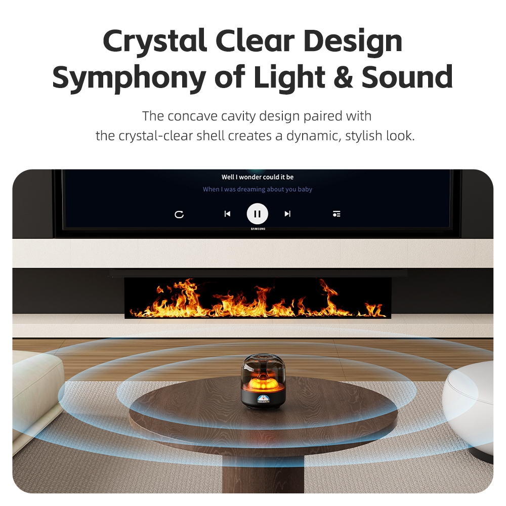 Loa Di Động Pha Lê Bluetooth ROCK Doraemon S58 (Bluetooth v5.3, ≥2H, with Vibrant Ambient Lights, 52mm Full-Range Speaker, Hi-Fi Audio, Crystal Clear Glass, 800mAh, Multiple Playback Modes, HFP, HSP, A2DP, AVRCP)