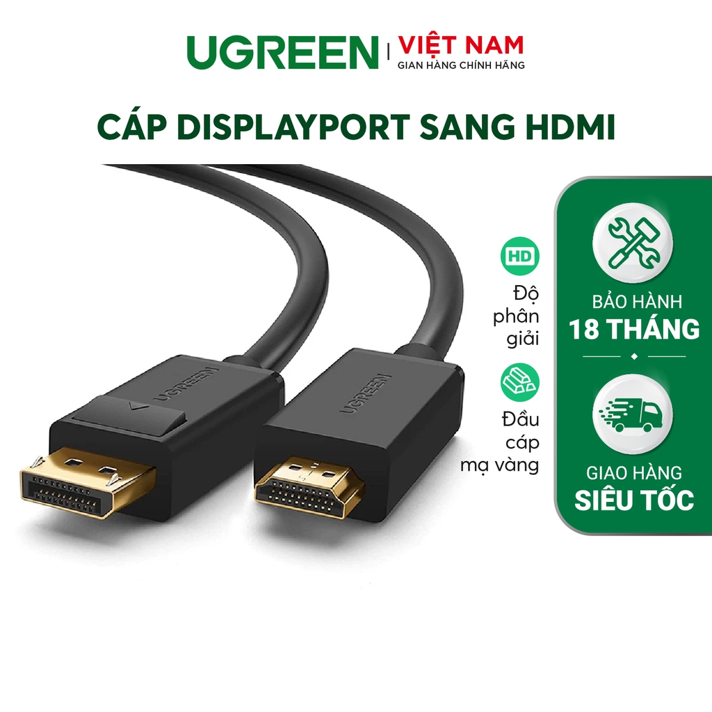 Cáp chuyển đổi Displayport to HDMI Ugreen 10202 DP101