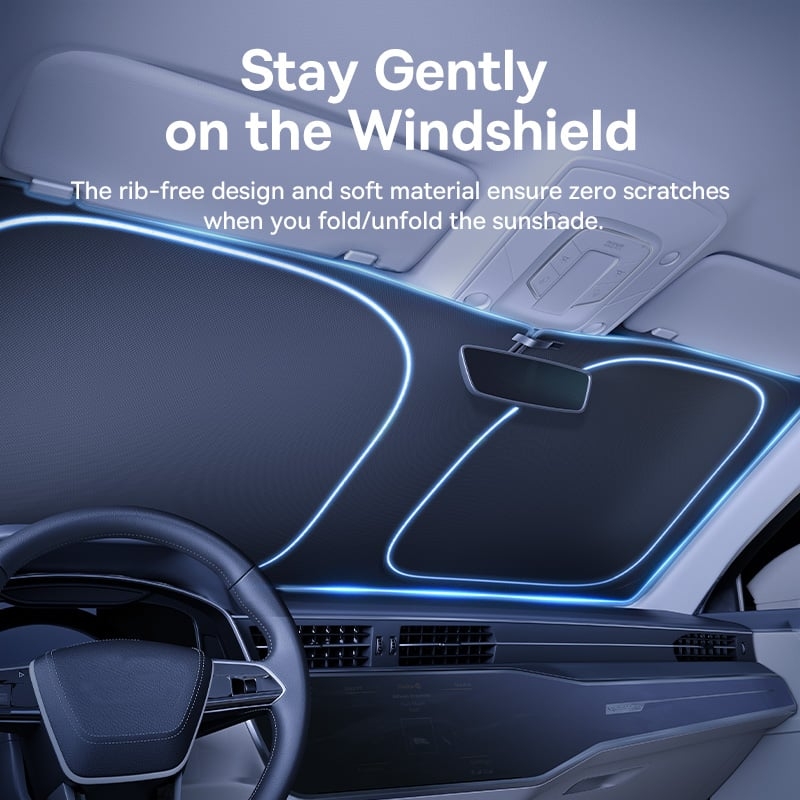 Dù Che Nắng Cửa Kính Trước Có Thể Xếp Lại Dùng Cho Xe Ô Tô Baseus GoTrip DT1 (Self-developed BSC Cooling Tech, >99.95% UV Blocking Rate, UPF2000+ Sun Protection)