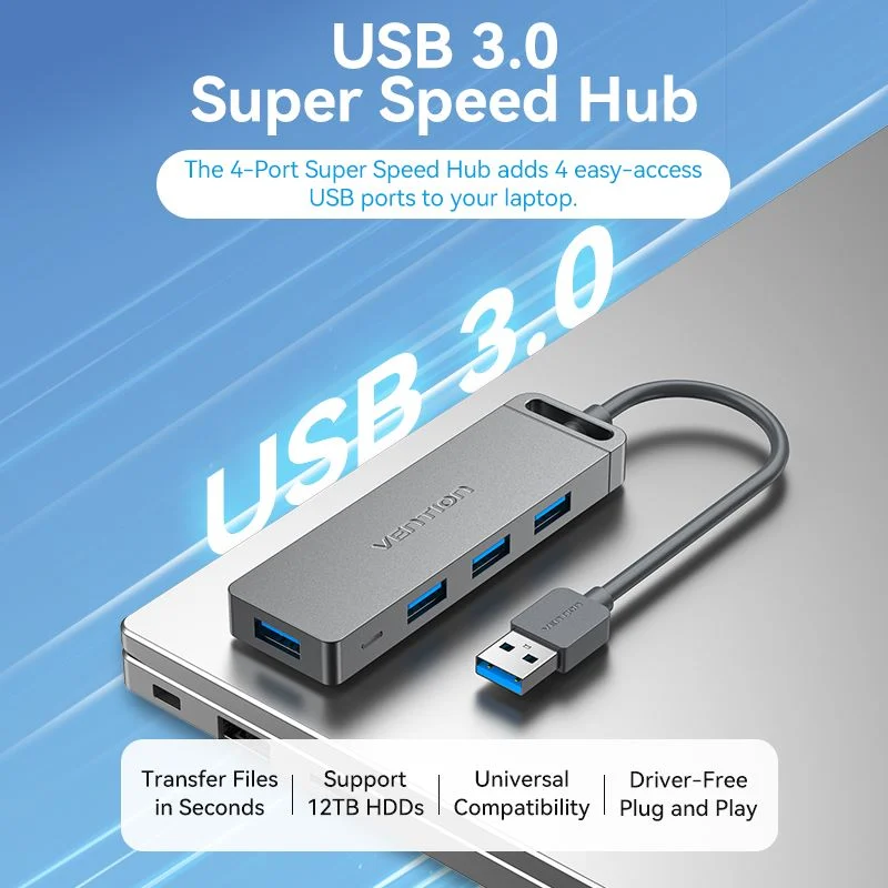 Hub Mở Rộng Kết Nối Đa Năng VENTION CHL (USB3.0 to USB3.0*4, with Power Supply) 1M