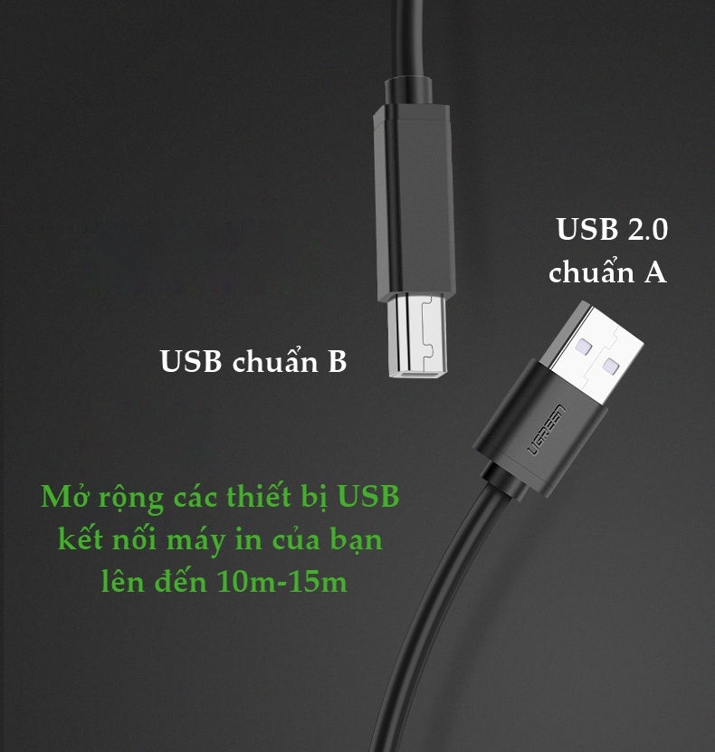 UGREEN USB 2.0 A Male to B Male Active Printer Cable US122