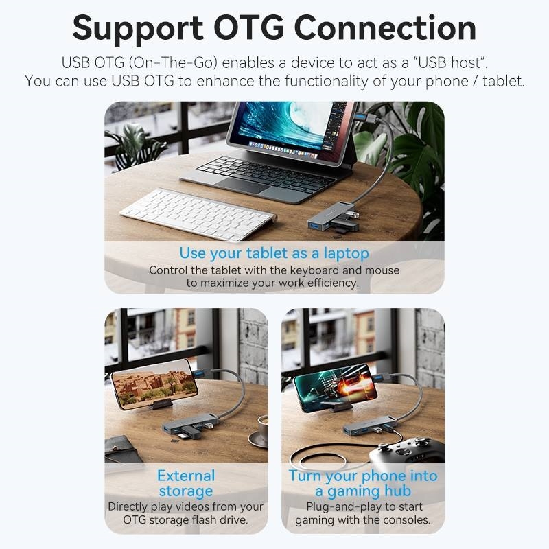Hub Mở Rộng Kết Nối Đa Năng VENTION CHL (USB3.0 to USB3.0*4, with Power Supply) 1M