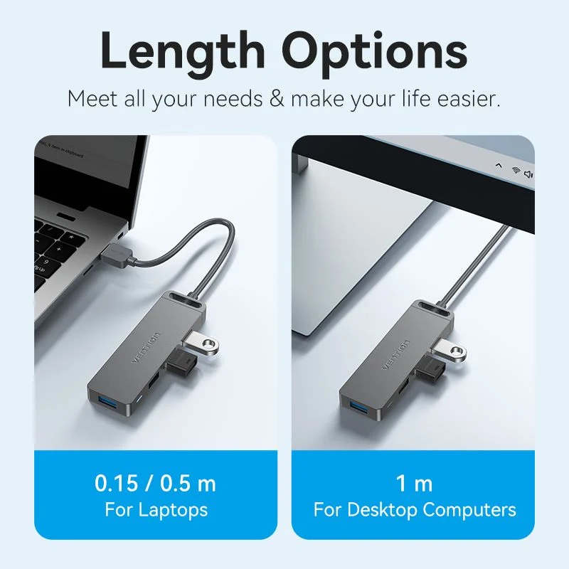 Hub Mở Rộng Kết Nối Đa Năng VENTION CHL (USB3.0 to USB3.0*4, with Power Supply) 0.15M