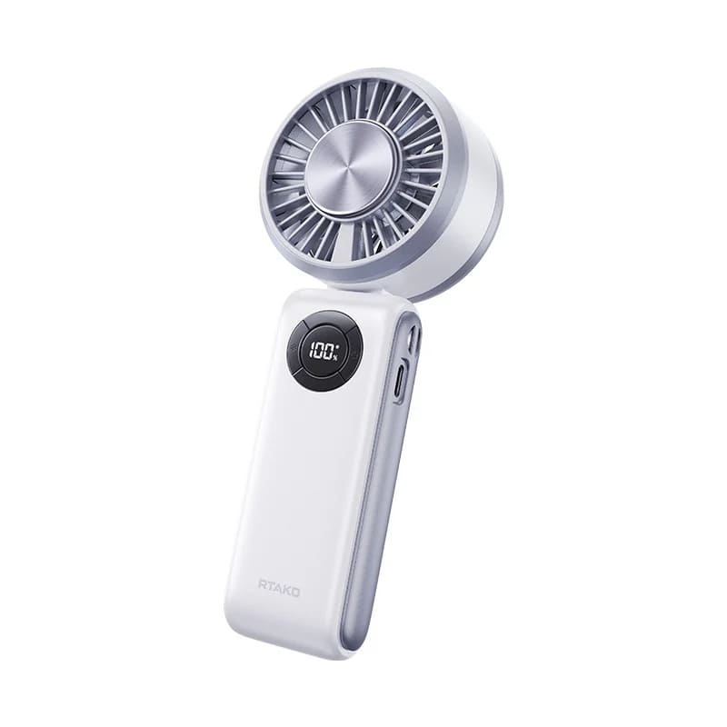 Quạt Cầm Tay Sò Lạnh RTAKO T50 High Speed 5W (15H, 3600mAh, Crisp LCD Display, 5-speed adjustments)