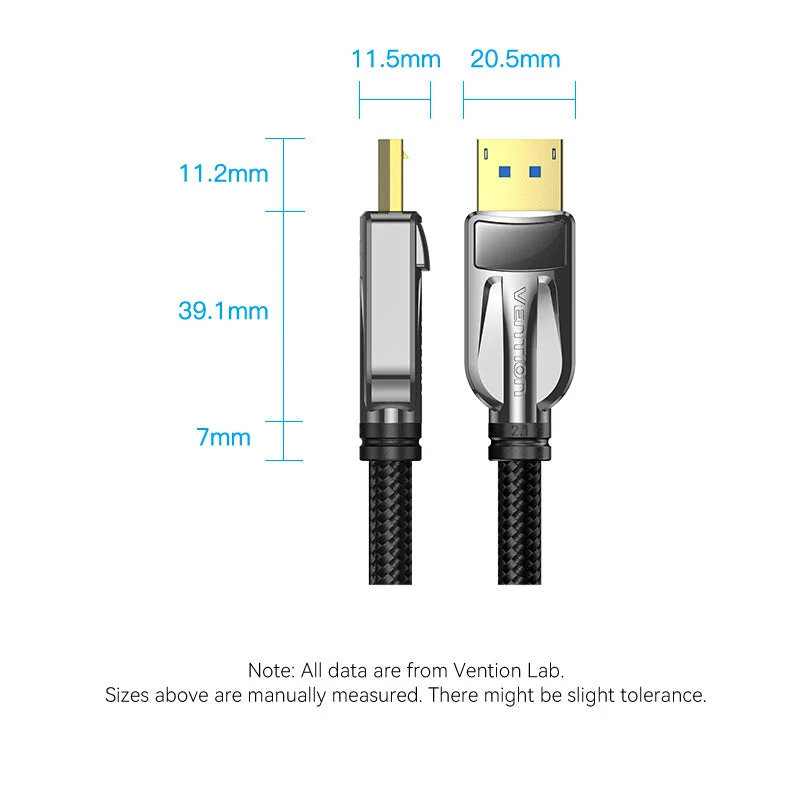 Cáp DisplayPort 2.1 16K VENTION HGA 2M