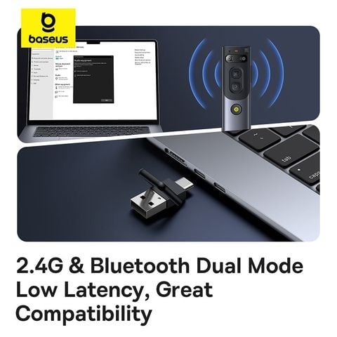 Bút Trình Chiếu Thông Minh Baseus Orange Dot AI Voice (AI-Powered Voice-to-Text, Dual-Laser, 4G & Bluetooth Connection, 100m Laser Distance)