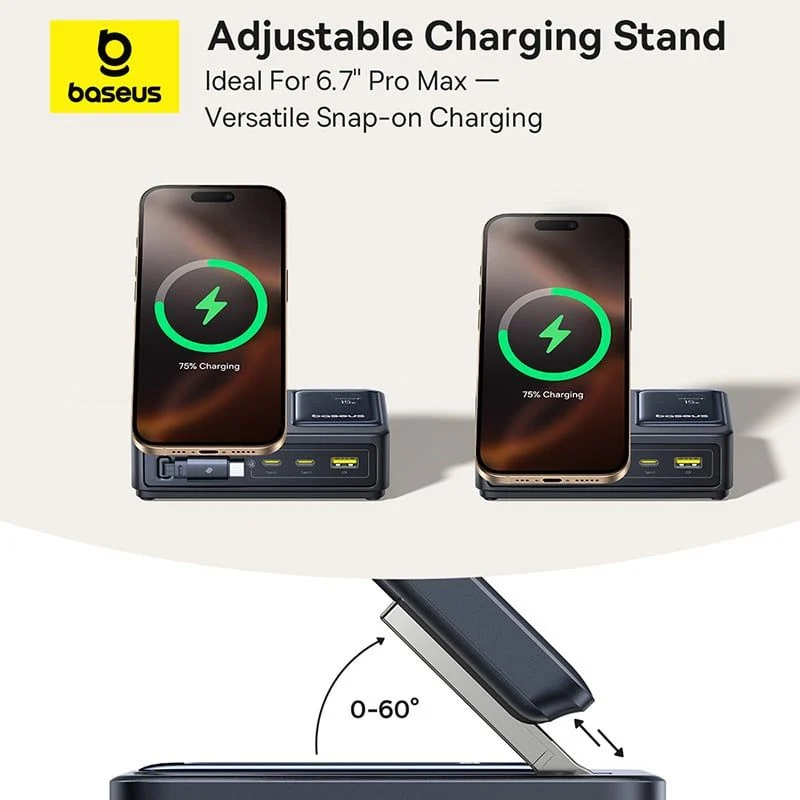 Baseus NOMOS 5-in-1 Desktop Charger 3C+U 140W US Qi2 Wireless