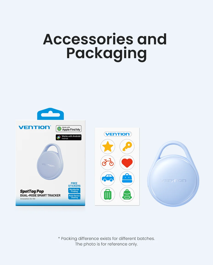 Tag Định Vị Vention KQX Tương Thích Apple Find My & Android, Pin >1 Năm