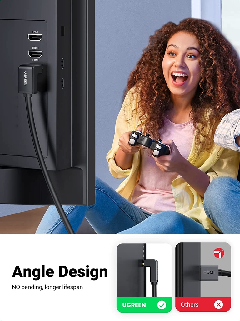 UGREEN HDMI 2.0 Cable Right Angle 90 Degree HD103