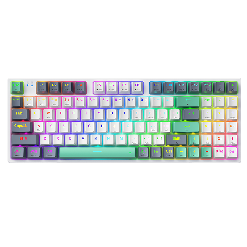 Bàn phím cơ Machenike K500 Pro-B94W Tri-mode RGB - Hàng chính hãng