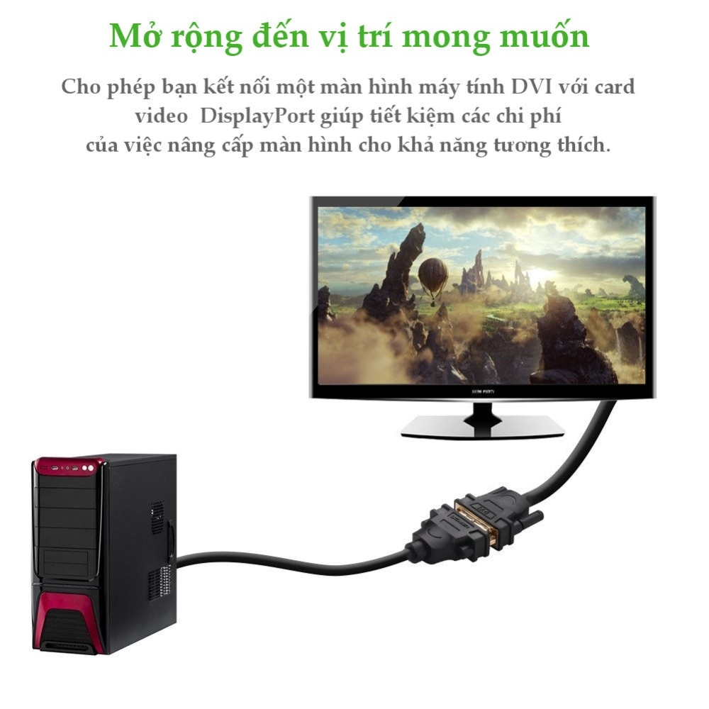 UGREEN DisplayPort Male to DVI Female Converter 20245