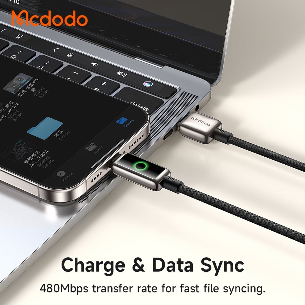 Cáp Tự Ngắt USB to Lightning MCDODO CA-659 3A (1.2m, Auto Power Off, with Breathing Light, 480Mbps)