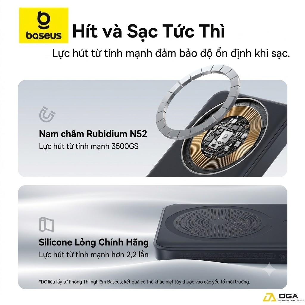 Pin sạc dự phòng Baseus EnerFill FM11 Ultra-Mini Magnetic Power Bank 10000mAh 22.5W (CCC / 3C Certification, Includes Simple Cable Type-C to Type-C 20V/3A 30cm)