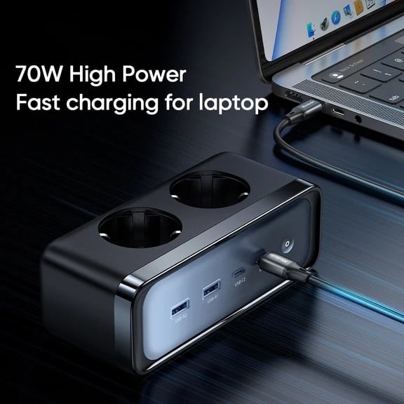Ổ Cắm Điện Đa Năng Chống Sét 6-in-1 MCDODO CH-461 70W (2*AC Outlet Up to 4000W + 2*Type-C port + 2*USB-A port, laptoIndustry Fireproof Material 750°C Flame Retardant)
