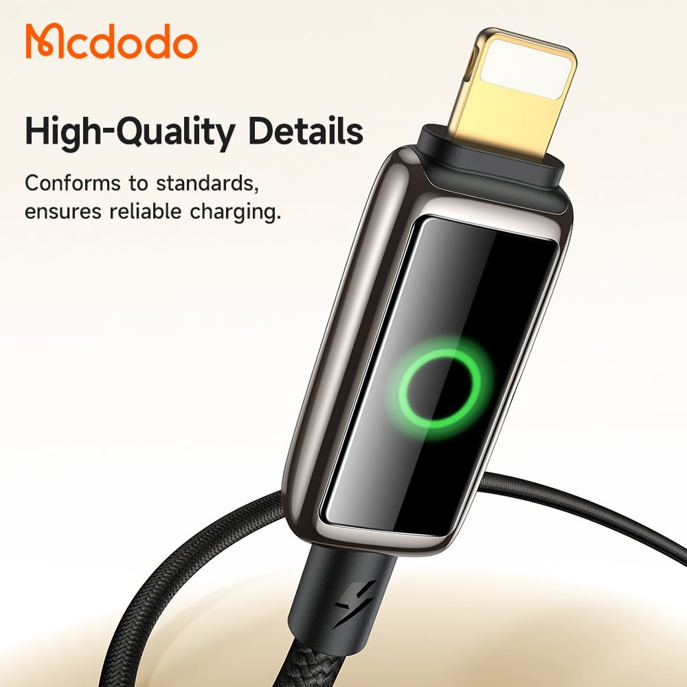 Cáp Tự Ngắt USB to Lightning MCDODO CA-659 3A (1.2m, Auto Power Off, with Breathing Light, 480Mbps)
