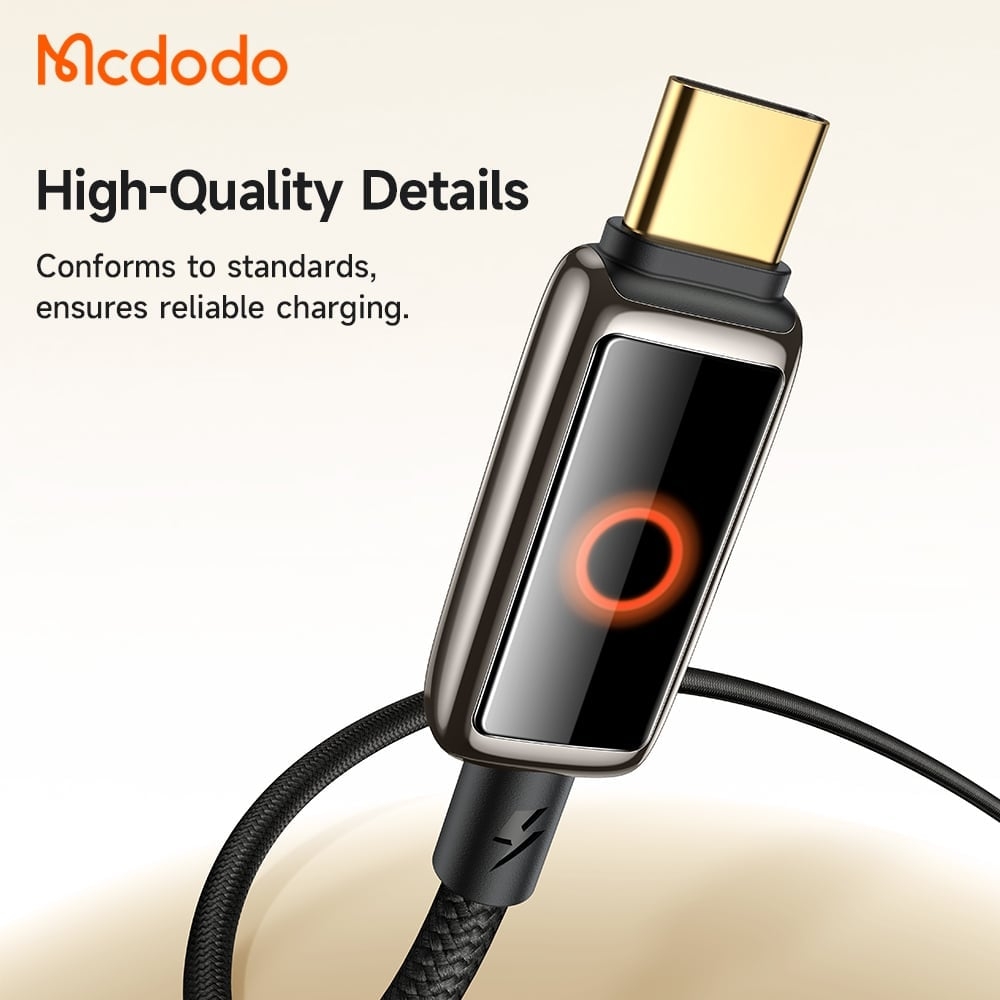 Cáp Tự Ngắt USB to Type-C MCDODO CA-665 6A (1.2m, Auto Power Off, with Breathing Light, 480Mbps)